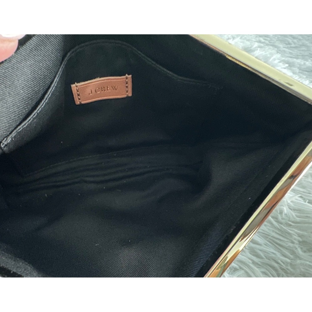 J crew black leather clutch bag handbag - Picture 7 of 8